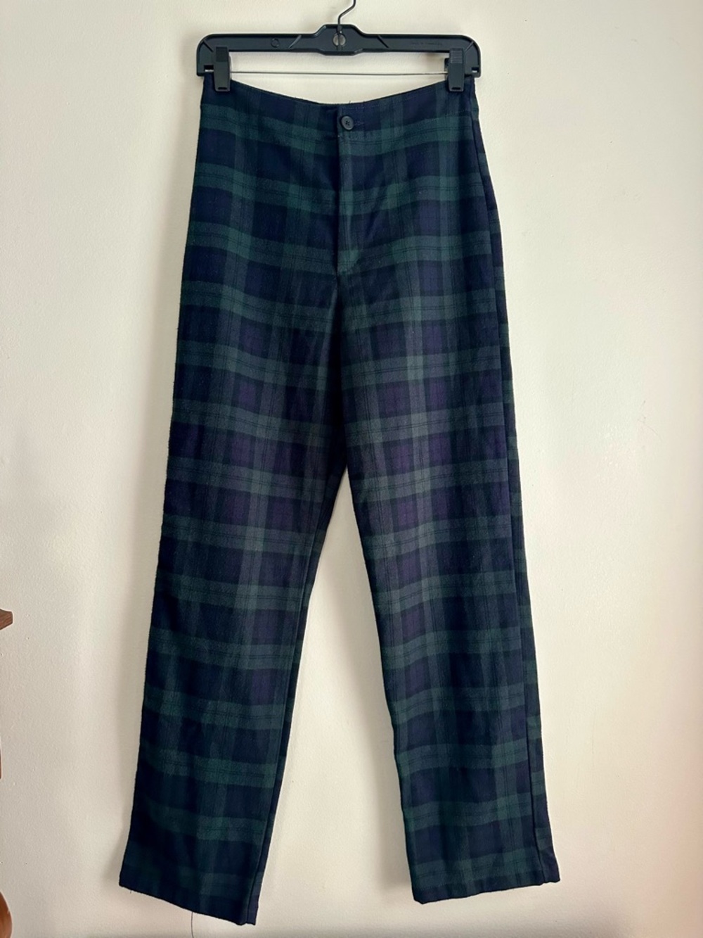 John Galt • Tilden Navy/Green Plaid High Waisted Pants